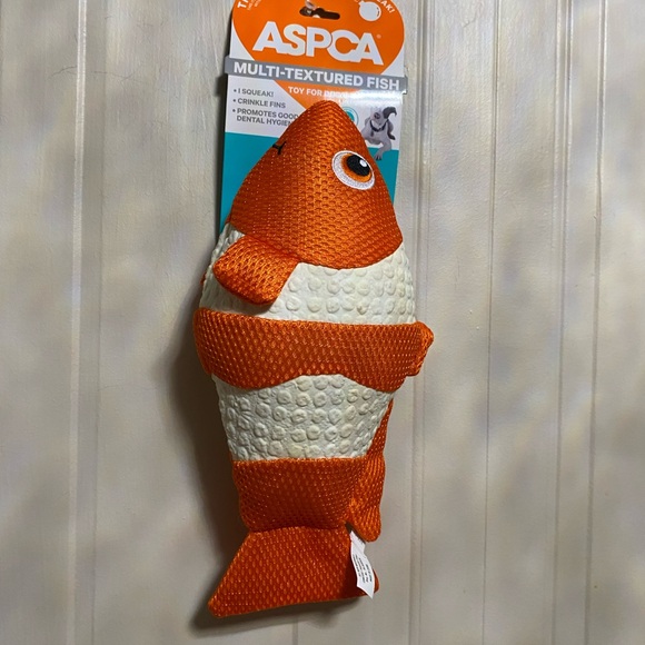 - ASPCA Multi-Textured Fish Clinker & Squeaky Dog Toy 12” - Picture 2 of 7